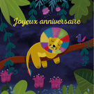 Lion joyeux pour un anniversaire color&eacute;